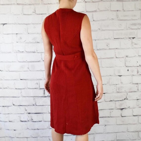 Vintage 70s red long vest / dress - image 3