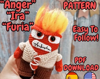 Pattern] Anger - Inside Out 2 - PDF ESP/ENG - Fun and Creative Project