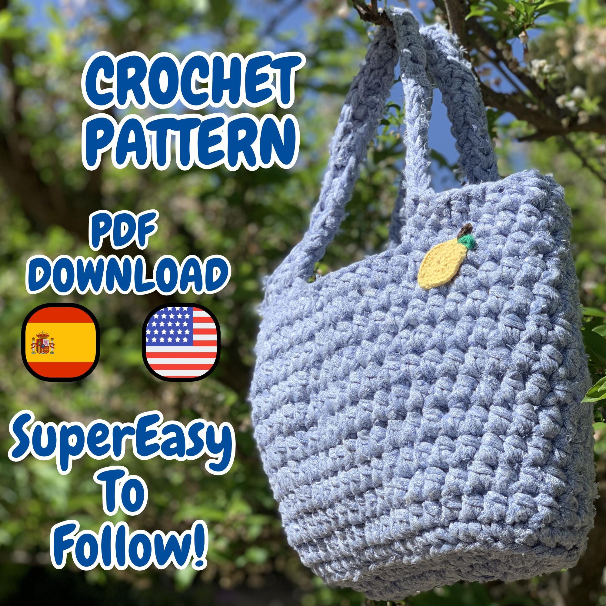 Summer Bag Crochet Pattern 2x1 Includes Free Lemon Pattern PDF