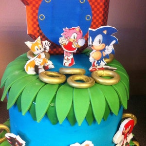 SONIC THE HEDGEHOG EDIBLE A4 ICING SHEET BIRTHDAY CAKE TOPPER