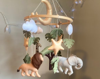 Baby mobile safari, Safari mobile, Jungle mobile nursery , Lion mobile, Safari baby shower gift