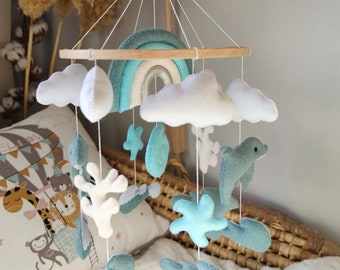 Whale baby mobile, Ocean baby mobile, hanging crib, Nautical nursery mobile