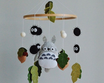 Baby cot mobile, My neighbor Totoro, Spirited away, studio ghibly, Miyazaki movie, Anime crib mobile, baby cot, anime nursery decor