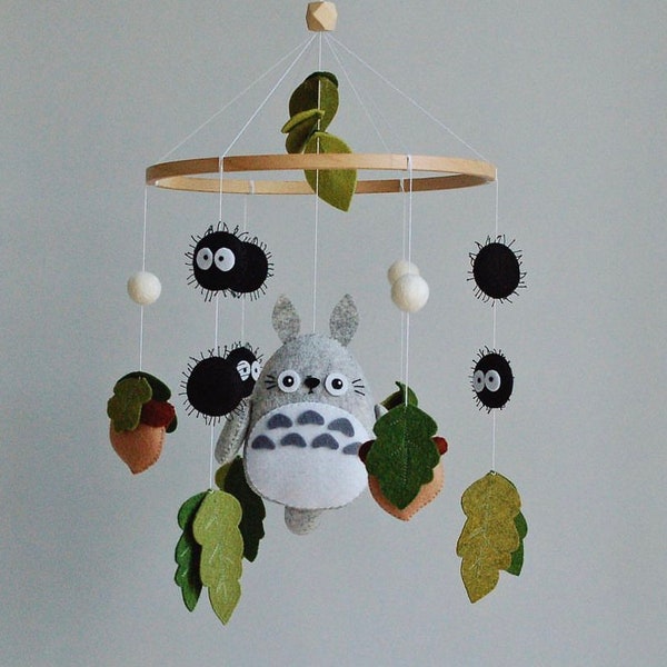 Baby cot mobile, My neighbor Totoro, Spirited away, studio ghibly, Miyazaki movie, Anime crib mobile, baby cot, anime nursery decor