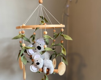 Australische Tiere Baby Mobile, Koala Baby Mobile, Koala Kinderzimmer, Känguruh Krippe Mobile