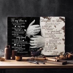 Custom Son Wedding Gift Canvas From Mother - Wedding Gift For Son And Daughter In Law - Gift For Son Wedding Day - Gift For Bride and Groom