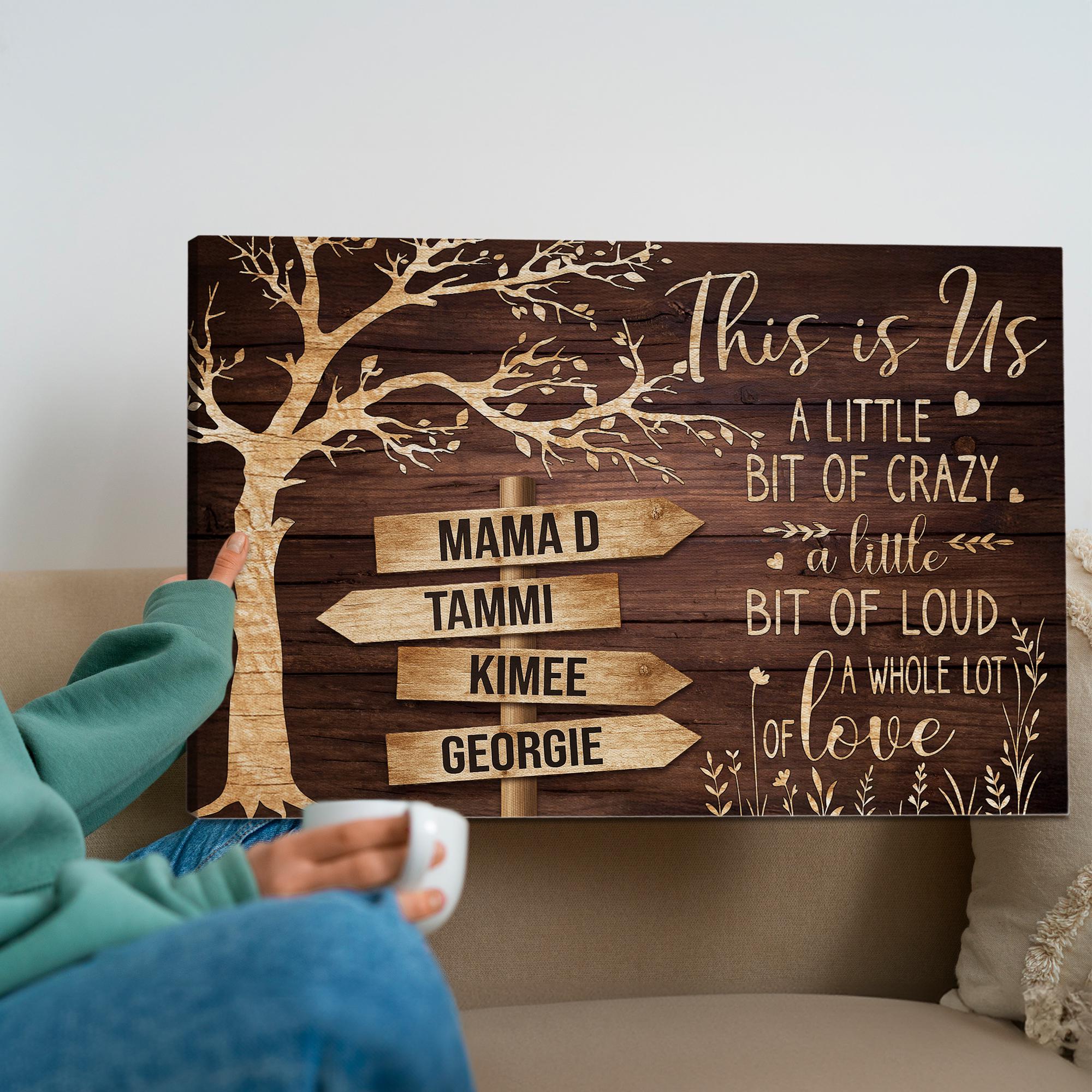 This is Us Family Sign Canvas, Rustic Tree Wood Wall Art Personalized ...
