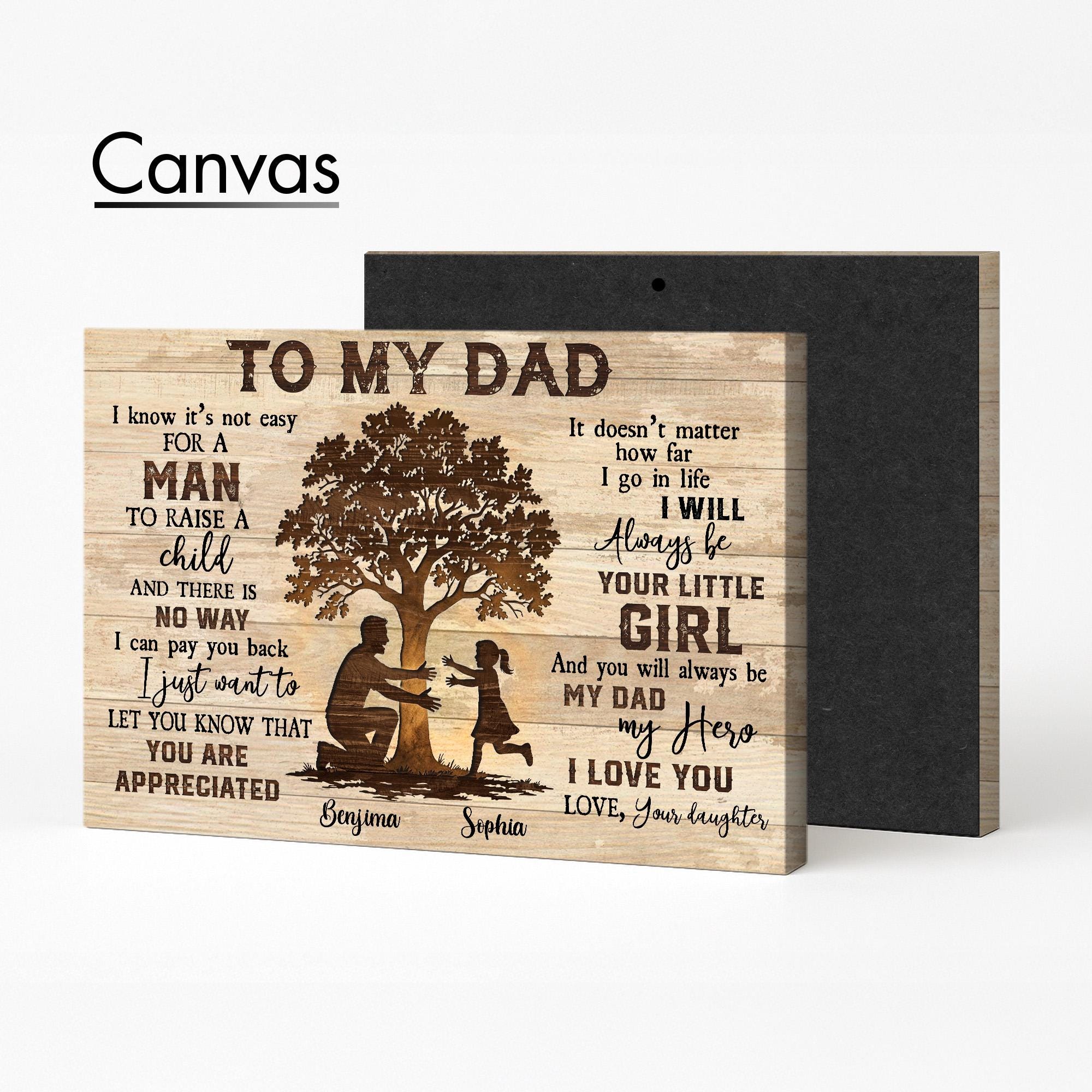 Personalized Dad Canvas, Gift From Daughter, Custom Father Wall Art - Etsy