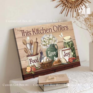 Rustic Kitchen Wall Art: Food, Love, Joy - Vintage Farmhouse Decor image 2
