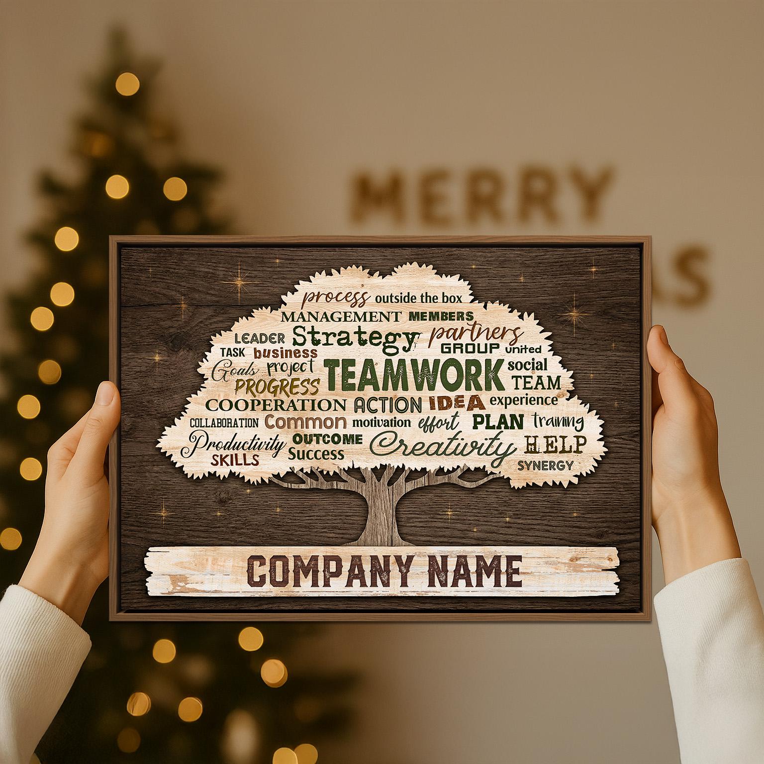 Personalized Teamwork Tree Canvas, Custom Company Name Wall Art - Etsy