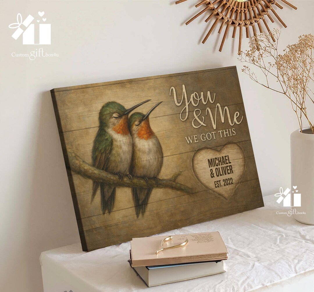 Personalized Owl Couple Canvas Print – Rustic Anniversary Gift - Etsy