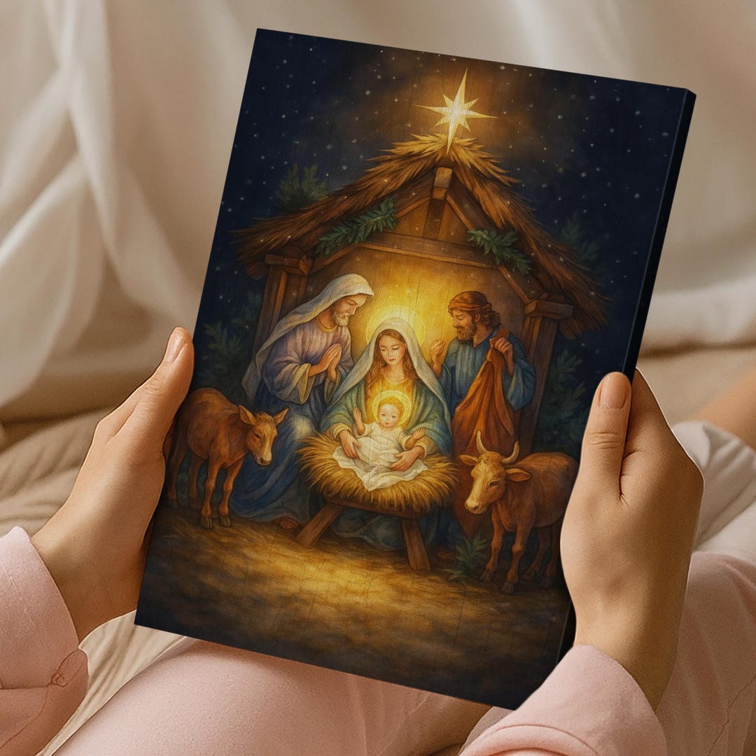 Nativity Scene Canvas: Holy Family Christmas Wall Art - Etsy