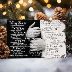 Personalized Son Wedding Gift From Mother - Wedding Gift For Son And Daughter In Law - Gift For Son Wedding Day - Gift For Bride and Groom