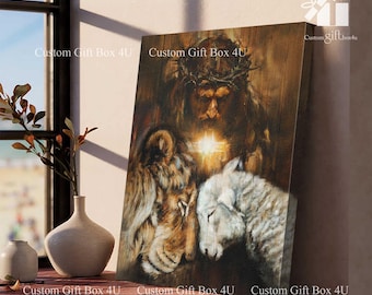 Lion of Judah Canvas: Jesus, Lion, and Lamb - Christian Home Decor