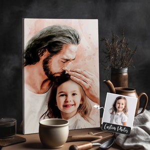 Digital Files - Personalized Your Child Safe In The Arms of God Watercolor - Child And God - Jesus Holding Baby Memorial - Christ And Baby
