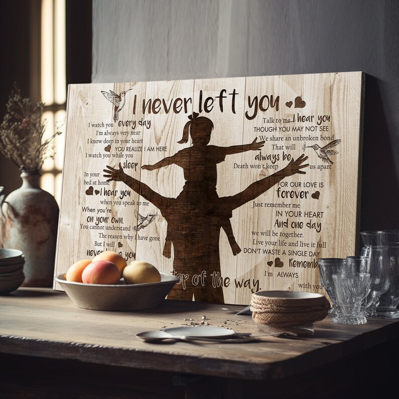 Father and Daughter Memorial Canvas - Loss of Father - Sympathy Gift image 9