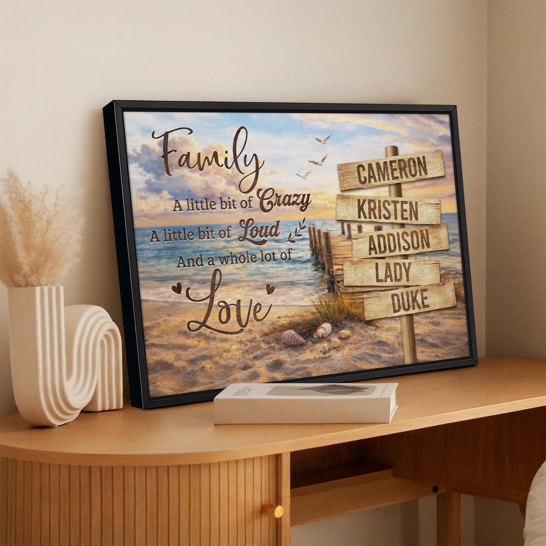 Personalized Family Canvas Art, Coastal Home Decor - Etsy