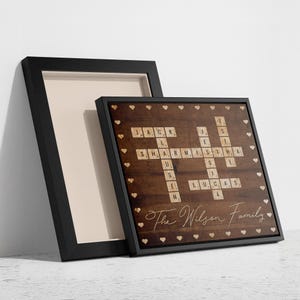 Personalized Family Name Crossword Canvas – Custom Scrabble Wall Art – Family Décor – Family Gift with Names – Scrabble Family Members Name