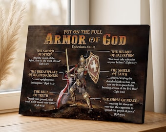Armor of God Canvas: Ephesians 6 Christian Wall Art