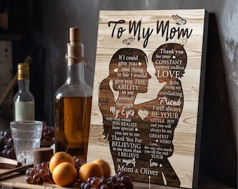 Personalisierte Leinwand für meine Mutter: Geschenk vom Sohn