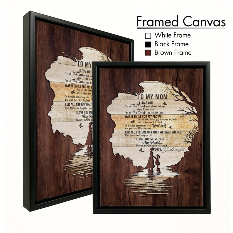 Personalized Mom Daughter Canvas Art, Rustic Wood Mothers Day Gift - Etsy