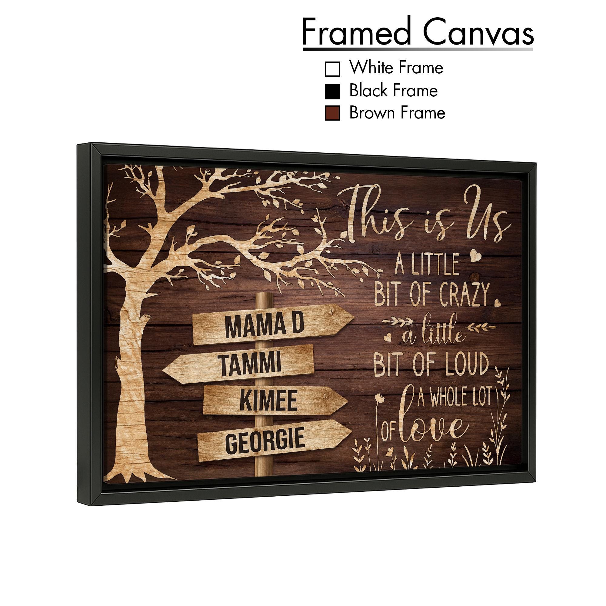 This is Us Family Sign Canvas, Rustic Tree Wood Wall Art Personalized ...