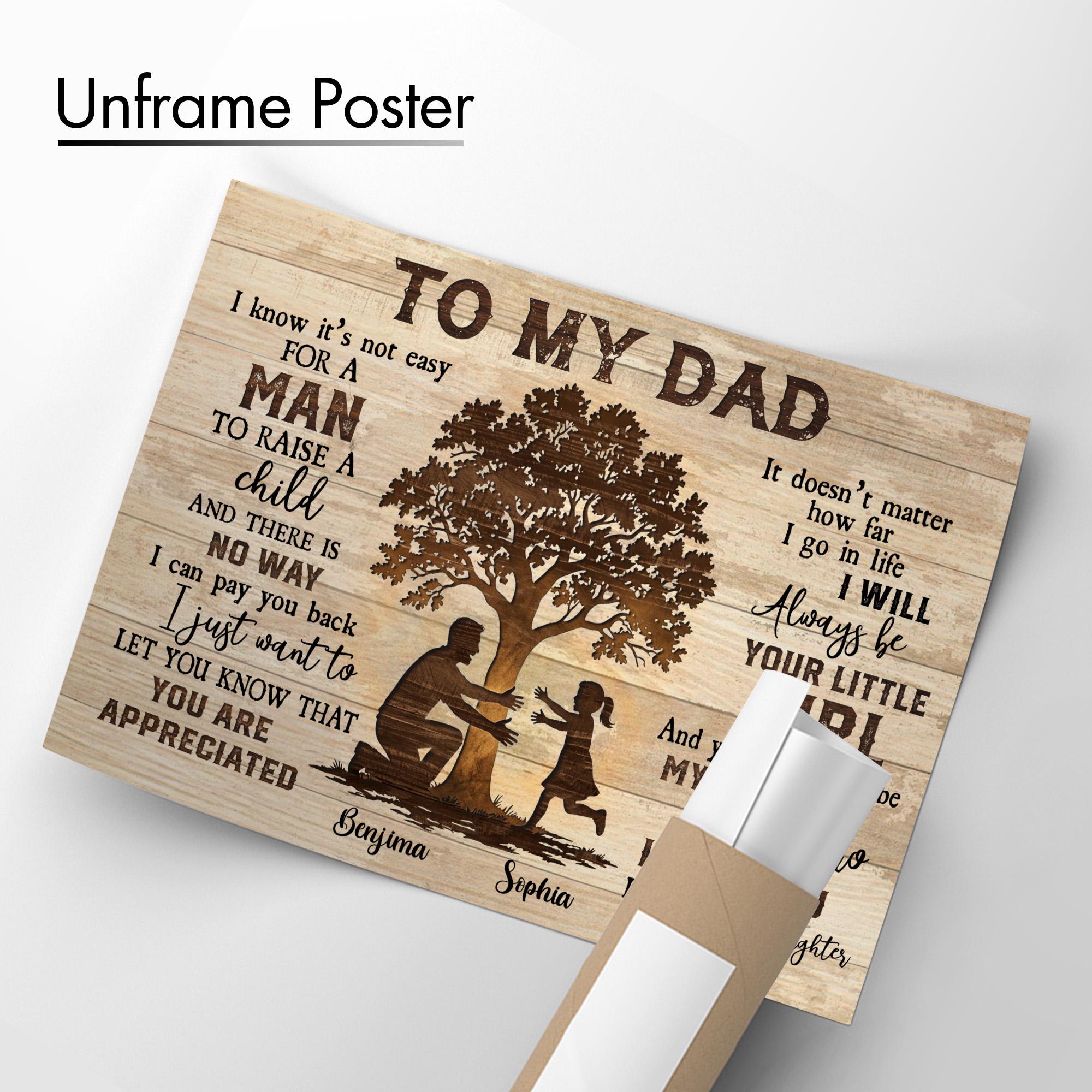 Personalized Dad Canvas, Gift From Daughter, Custom Father Wall Art - Etsy
