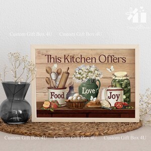 Rustic Kitchen Wall Art: Food, Love, Joy - Vintage Farmhouse Decor image 6