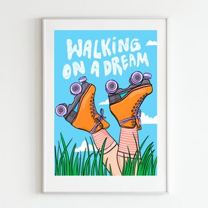 Cartel de patines IMPRESO, arte de ensueño, impresión de patinaje sobre ruedas A2, A3
