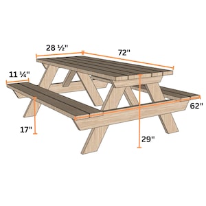 Ritningar för picknickbord - Steg-för-steg-instruktioner - DIY-ritningar för träbearbetning (PDF) bild 3