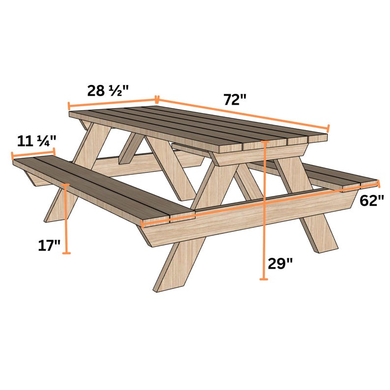 Ritningar för picknickbord - Steg-för-steg-instruktioner - DIY-ritningar för träbearbetning (PDF) bild 3