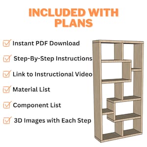 Bookshelf Plans - Step-by-step Instructions - (36" X 72") - DIY Bookshelf Woodworking Plans - Etsy