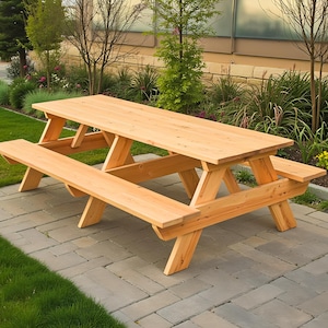 2,4 meter picknickbord DIY-ritningar för träbearbetning (PDF)