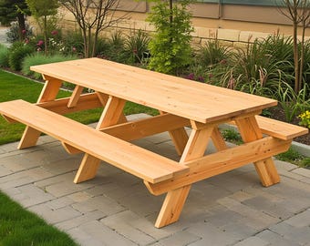 2,4 meter picknickbord DIY-ritningar för träbearbetning (PDF)