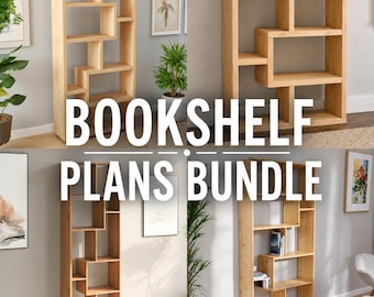 DIY Bookshelf Plans Bundle - 4 PDF Downloads in 1