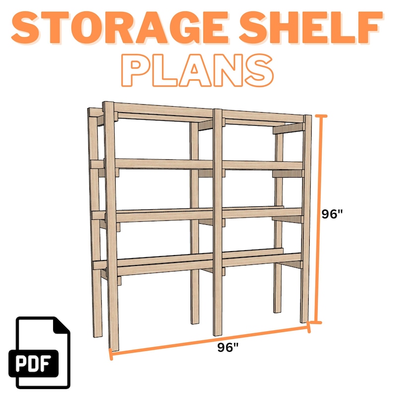 Heavy Duty Garage Shelf Plans - (PDF) - Etsy