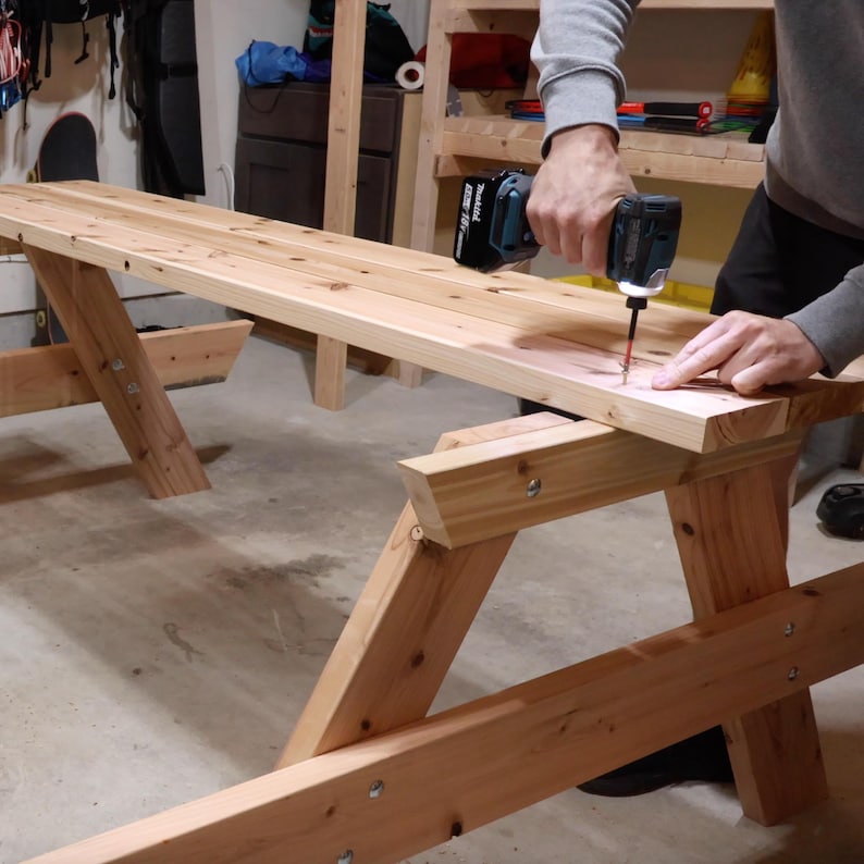 Ritningar för picknickbord - Steg-för-steg-instruktioner - DIY-ritningar för träbearbetning (PDF) bild 7