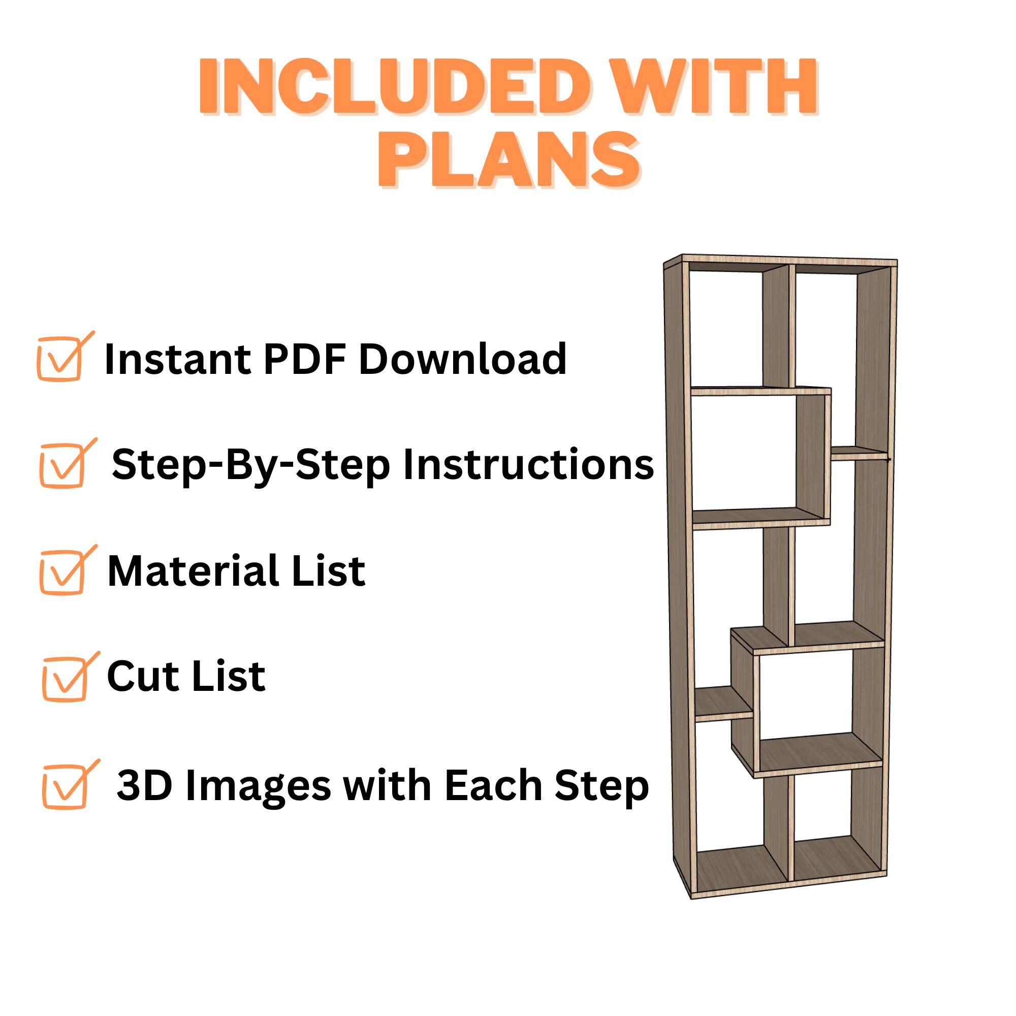 DIY Bookshelf Woodworking Plans: Step-by-step Instructions (24" X 72 ...