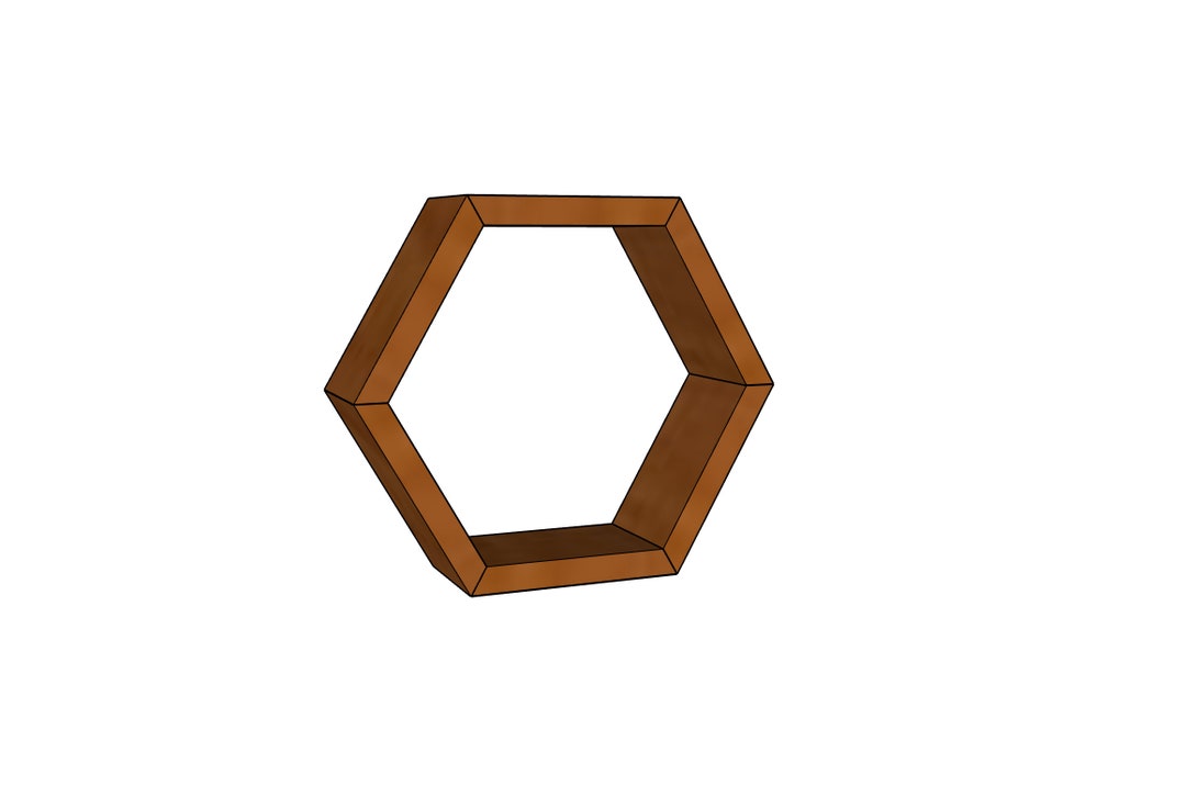 Hexagon Shelf Plans Stepbystep Instructions PDF Etsy
