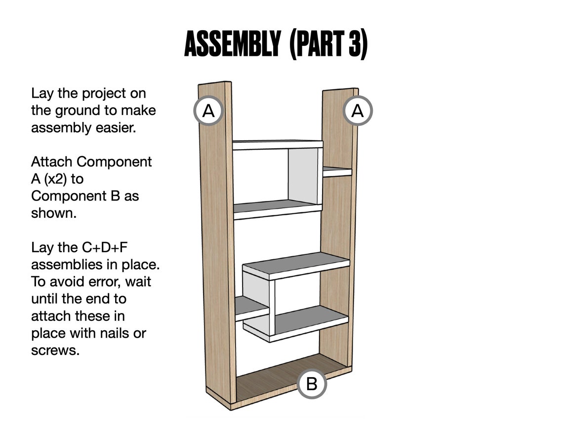 Bookshelf Plans Stepbystep Instructions PDF Etsy