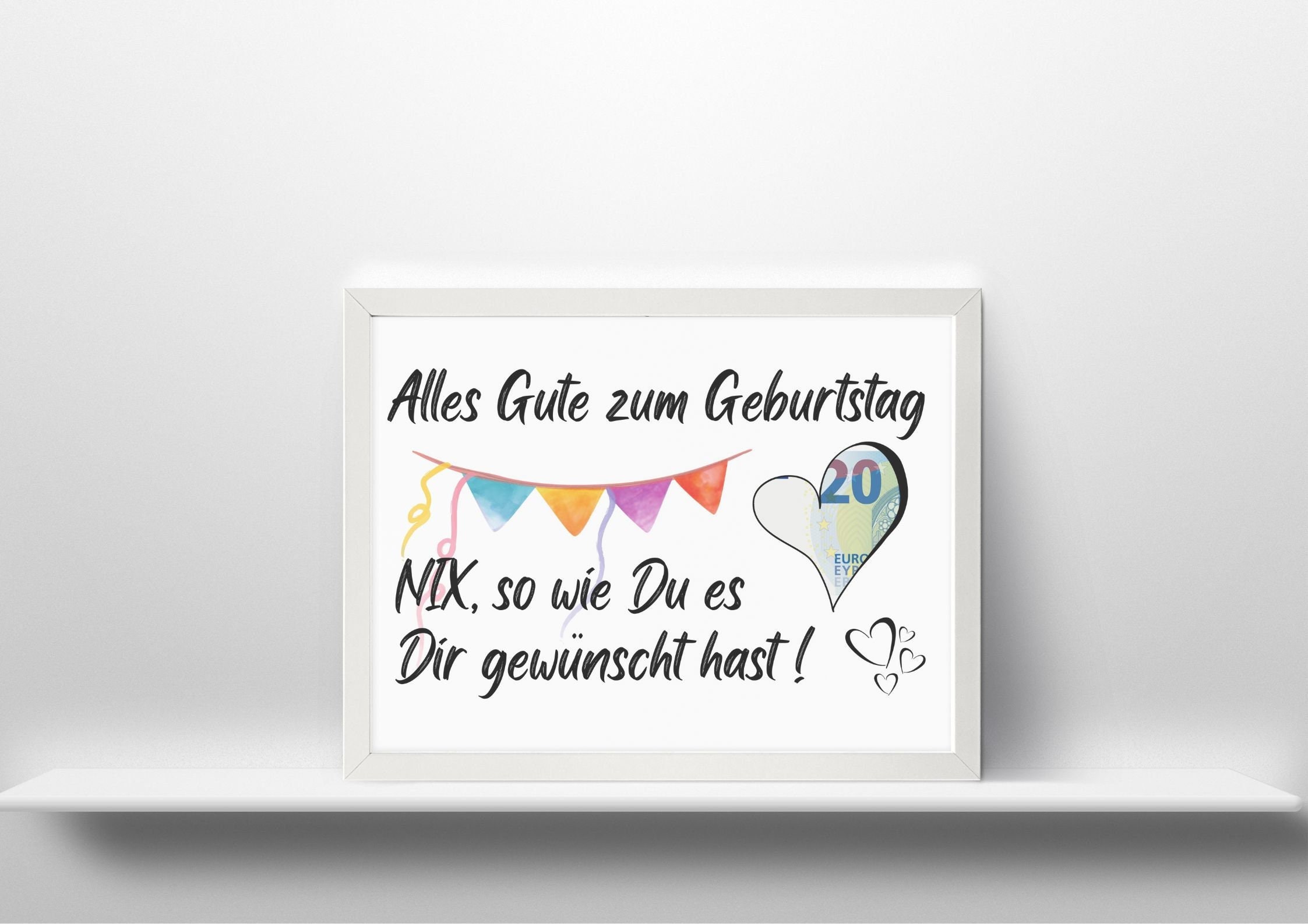 Geldgeschenk Geburtstag, Geburtstagskarte Geld, Geschenkidee, witziges