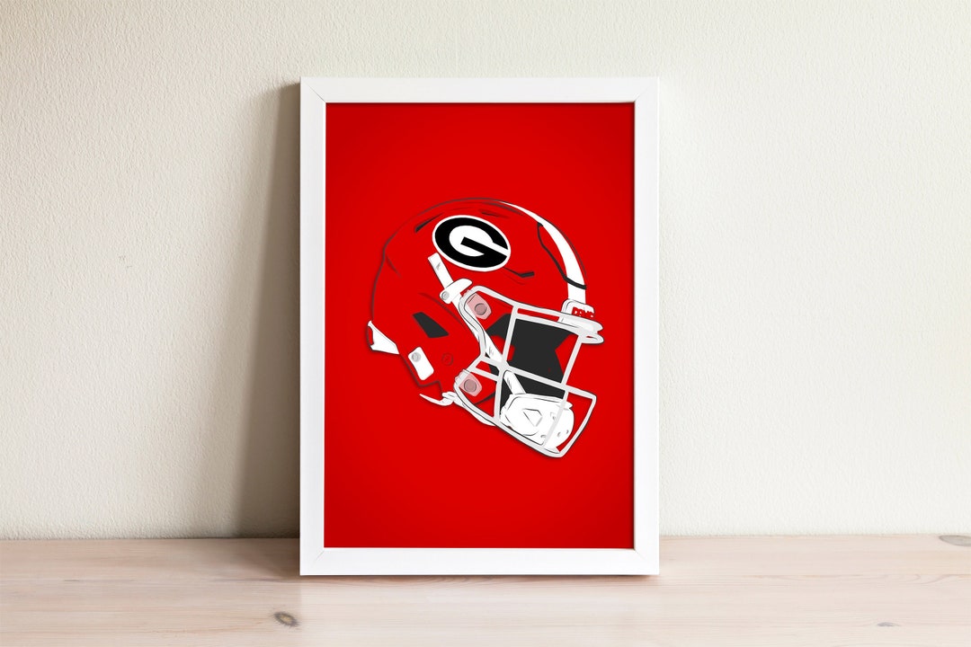 Georgia Football Helmet Drawing Print - Etsy