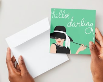 Hello Darling Greeting Card