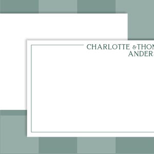 Gepersonaliseerde briefpapierset van 12 notitiekaarten met jouw naam – klassieke aangepaste kaarten van 4 x 6 voor haar, stellen, gezinnen