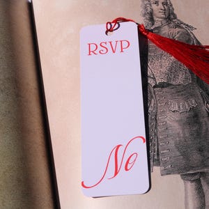 RSVP No Bookmark with Tassel - 2&quot;x6&quot; Rounded Edge Paper Bookmark