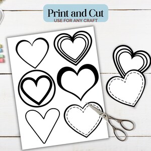 Printable Heart Templates for Valentines Day, School Crafts, Junk Journal or Any Craft!