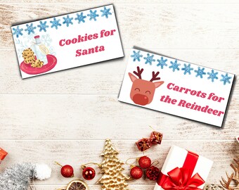 Cookies for Santa table tent, cookies for Santa sign, cookies for Santa printable place card