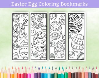 Easter Egg Coloring Bookmarks for Kids (Printable PDF)