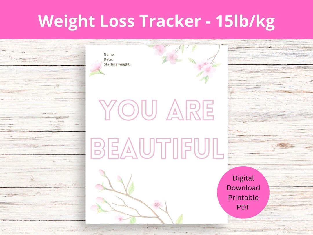 Coloring Weight Loss Tracker Printable, Body Positive Weight Loss Chart ...