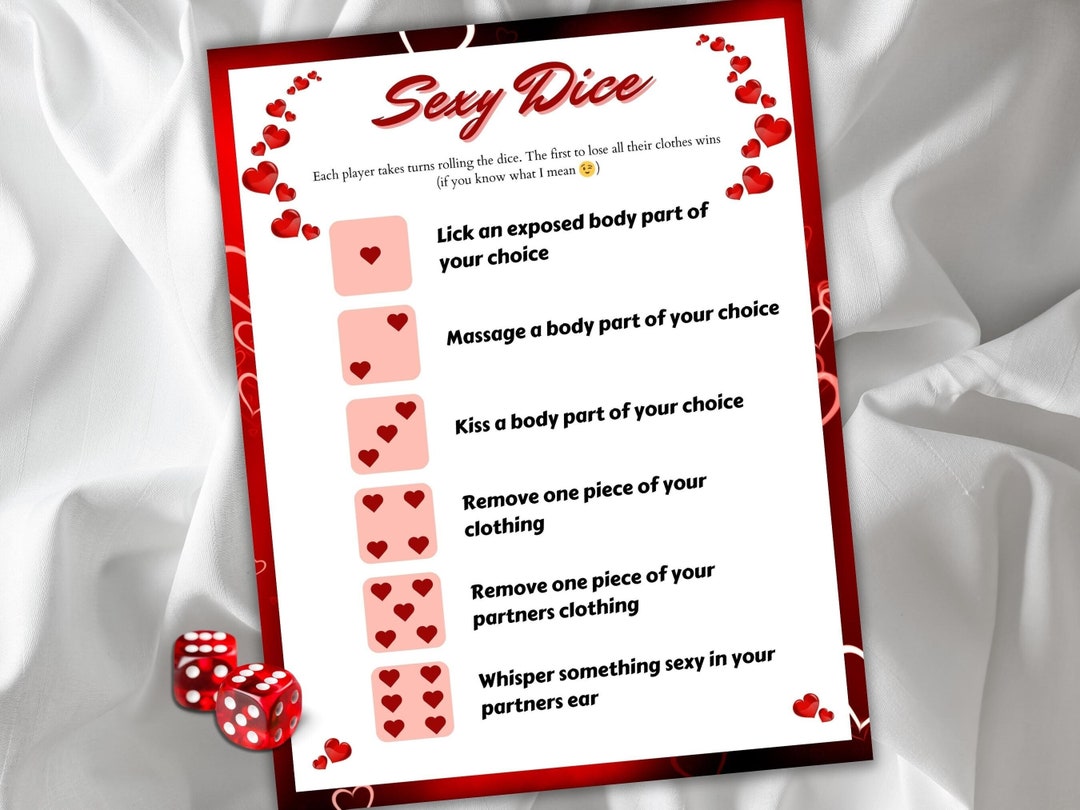 Sexy Dice Game for Adults, Couples Games Printable, Valentine's Naughty ...